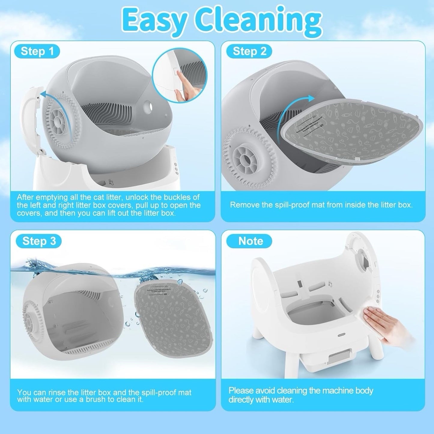 Autoscooper 11 Self Cleaning Cat Litter Box, Automatic Cat Litter Box for Multip