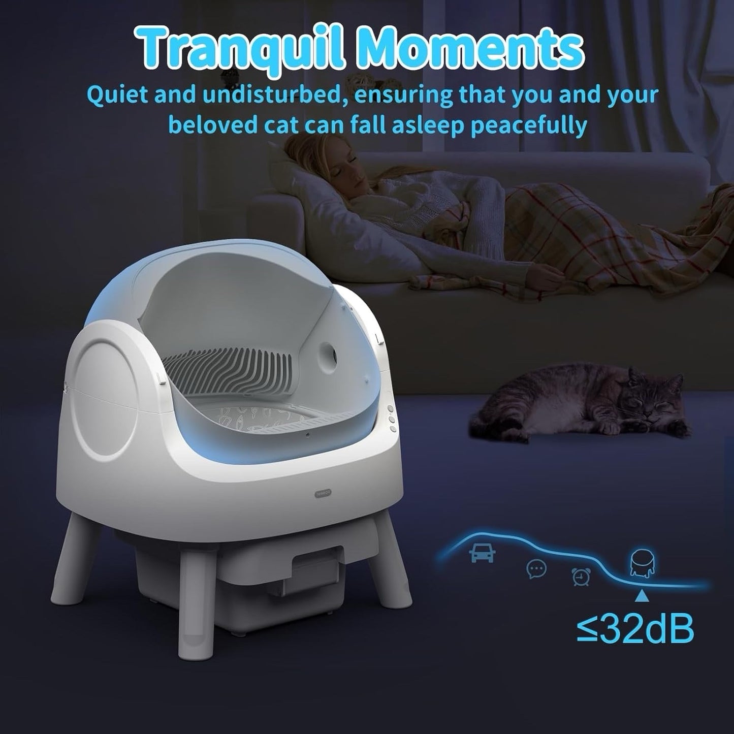 Autoscooper 11 Self Cleaning Cat Litter Box, Automatic Cat Litter Box for Multip