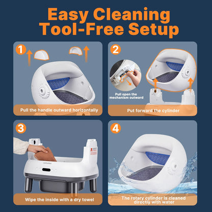 Large Open-Top Automatic Cat Litter Box Self Cleaning with Safety Protection, APP Control, Odor-Free Waste Disposal, White